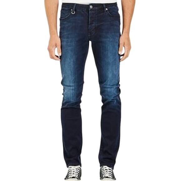 Neuw Iggy NWT Skinny Men's Jeans Polar Blue Size 38 x 32 Tapered Back Patch - Picture 1 of 10